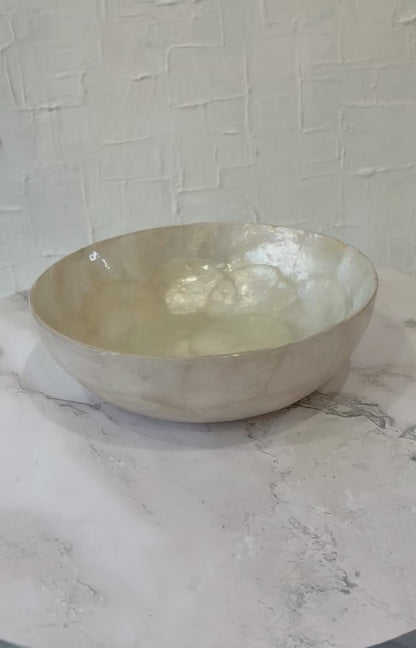 Vintage Capiz Shell Catchall Round Bowl