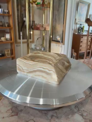 Vintage ~1960 Tapered Edge Onyx Ashtray