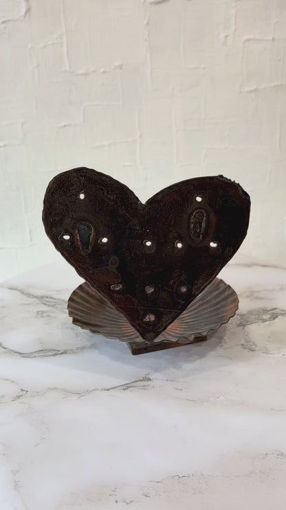 Handmade & Welded Heart Incense Rest/ Tea-light Candle