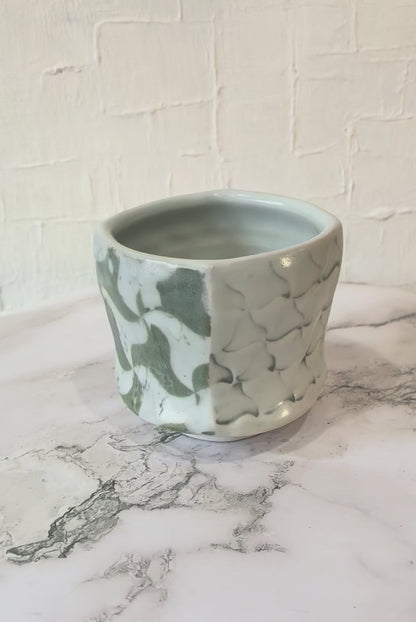 Maine Prairie Studio, Megan Jorgensen Ceramic Cup; Wood Fired in Rocinante, Green Slip