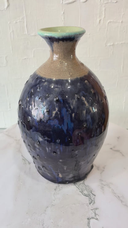 Karaoke IPU Kauai Studio 1976, Textured Volcanic Ocean Glaze Vessel