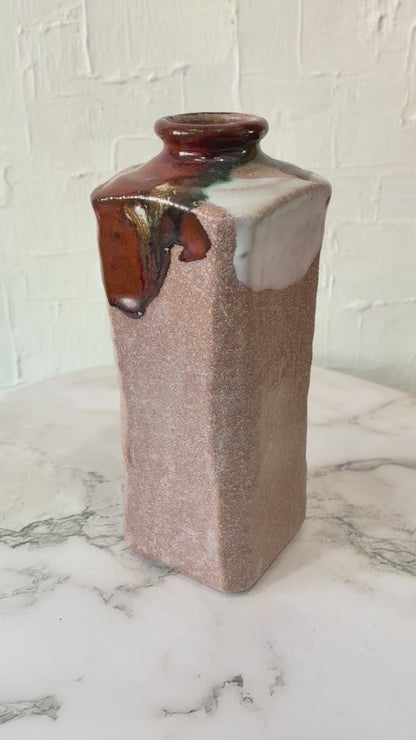 Mid century Japanese Tego Drip Dry Glaze Vase