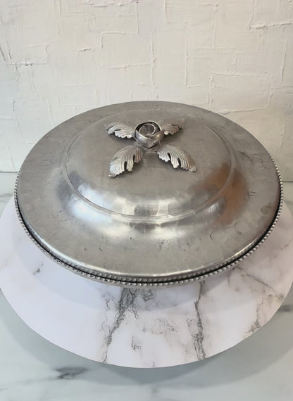Trade 1960 Continental Hand Wrought Silverlook 557 Serveware with Pyrex Interior Vessel Kitchenware Bowl