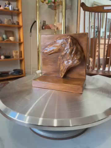 Ceramic Dog Bust Bookend