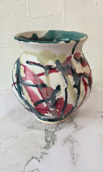 Coral Glaze Wheel Thrown Ceramic Vessel by Emma TB