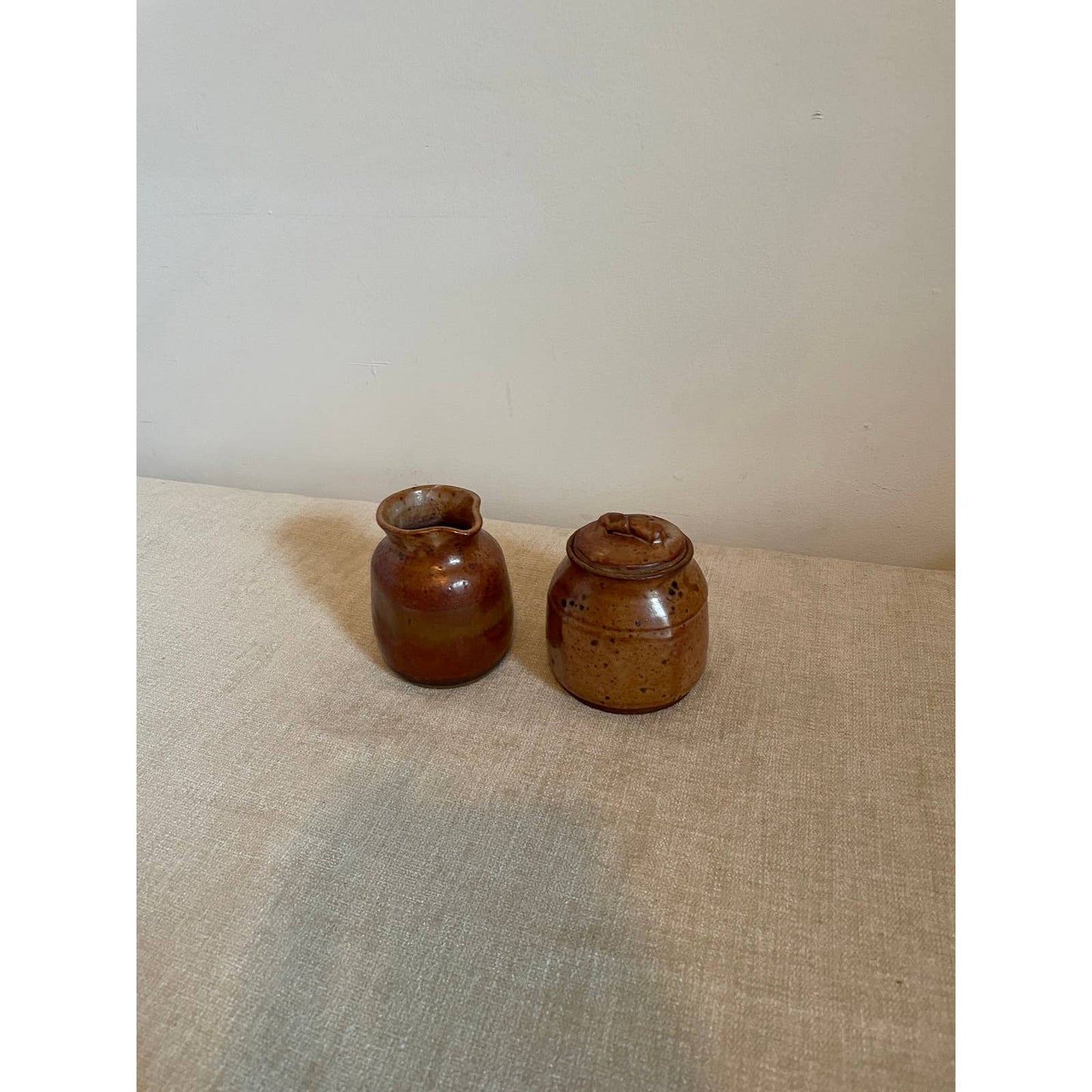 '91 Bruggers Cream and Sugar Stoneware Set