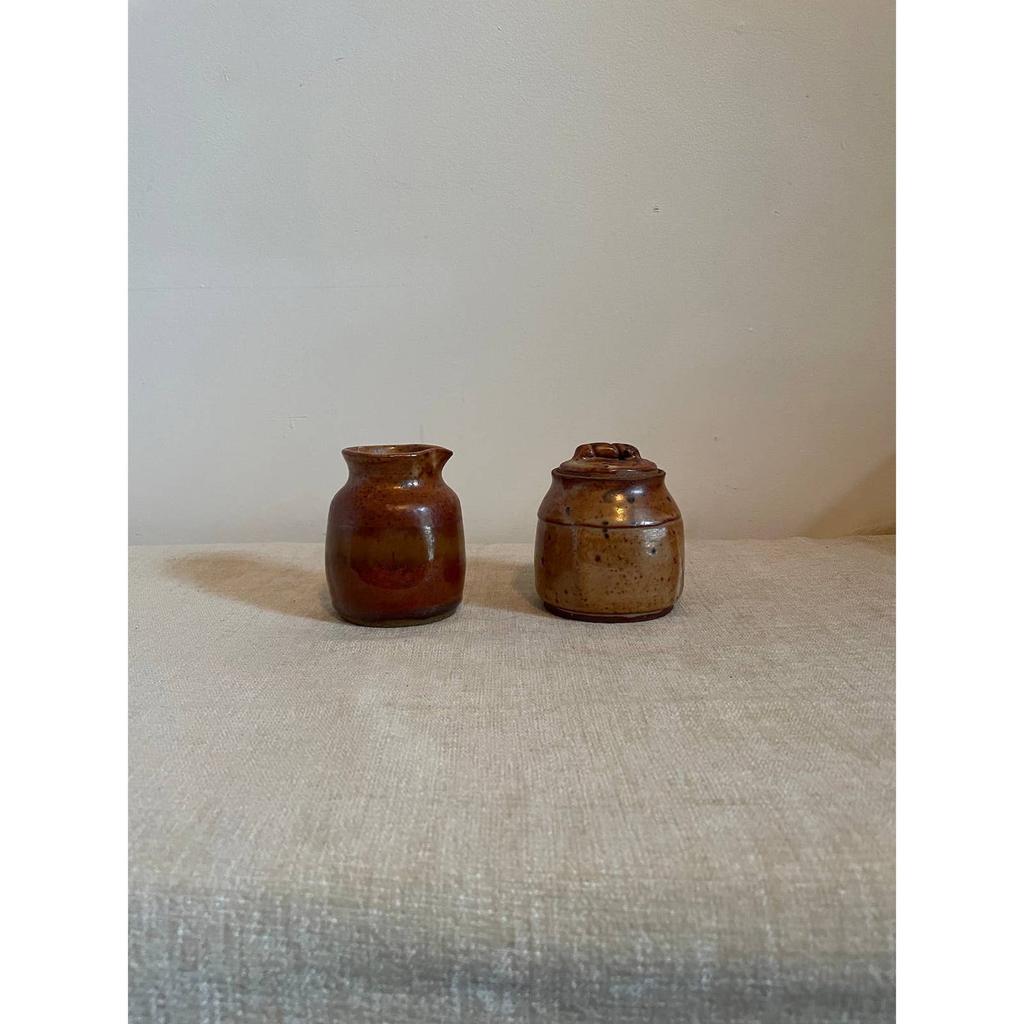 '91 Bruggers Cream and Sugar Stoneware Set