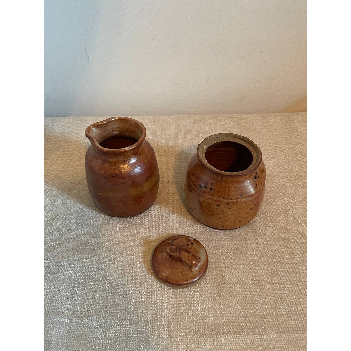 '91 Bruggers Cream and Sugar Stoneware Set