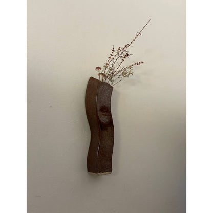 Handcrafted Iridescent Organic Wall Mounted Vase