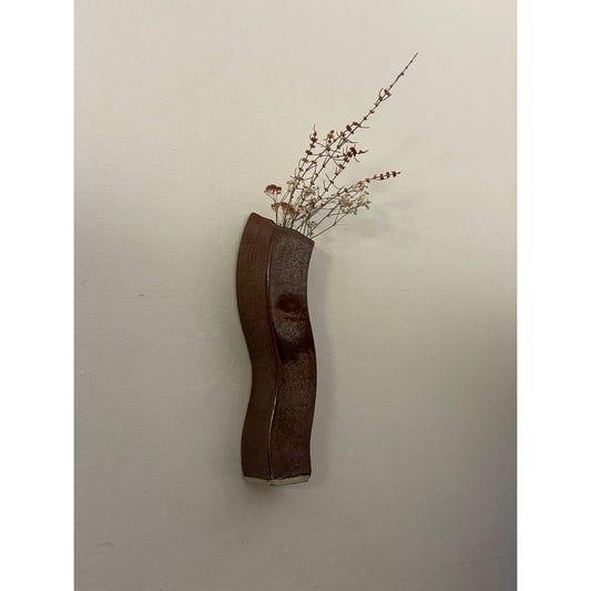 Handcrafted Iridescent Organic Wall Mounted Vase