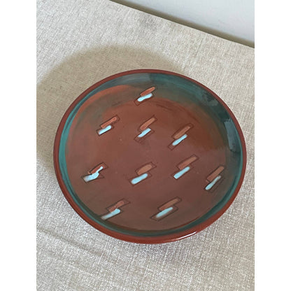 Handmade Terracotta and Turquoise Southwestern Wall Plate