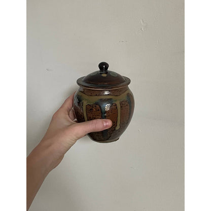Mashiko Japanese Stoneware Drip Dot Jar
