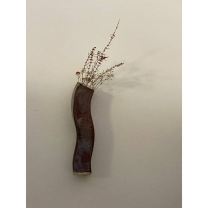 Handcrafted Iridescent Organic Wall Mounted Vase