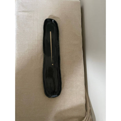 Dark Green Glazed Ceramic Bread Tray