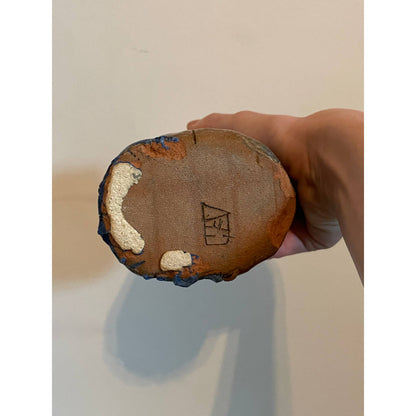Blue and Brown Organic Textured Leaning Vases