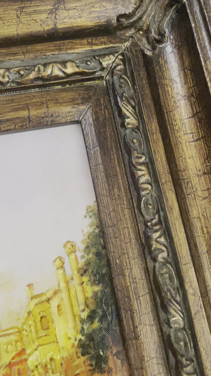Old World Venice & Cathedral Painting Framed and Signed Art