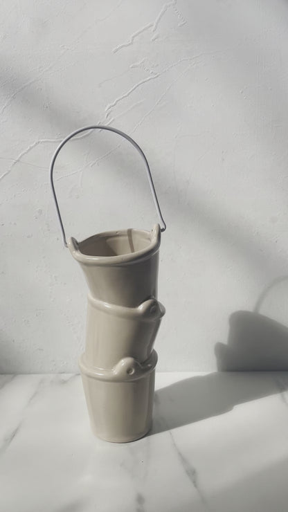 Ceramic Stack of Buckets Small Planter Pot