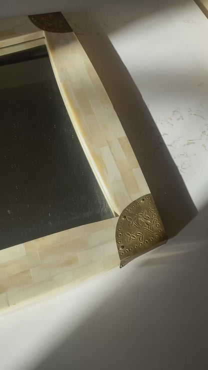 Bone and Brass Mirrors - set of 2