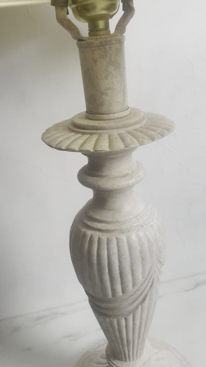 Polished White Metal Podium Lamp