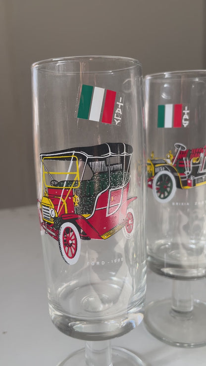 Vintage Italian Apéritif Stemware with vintage automotive design