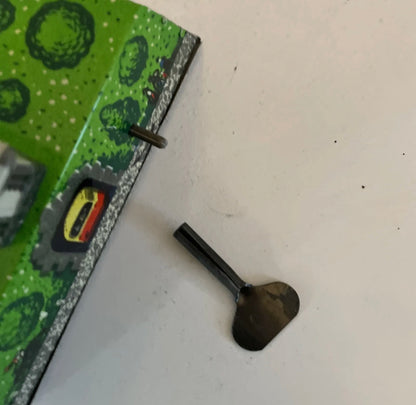 Vintage ABTOTPACCA USSR Russian Tin Windup Gas Station Game in Box