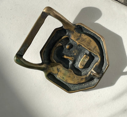 Vintage Brass United Stated Octagon Belt Buckle 70s