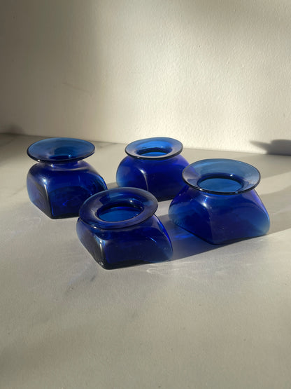 Royal Blue Glass Blown Diamond Micro Vases