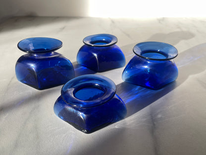 Royal Blue Glass Blown Diamond Micro Vases