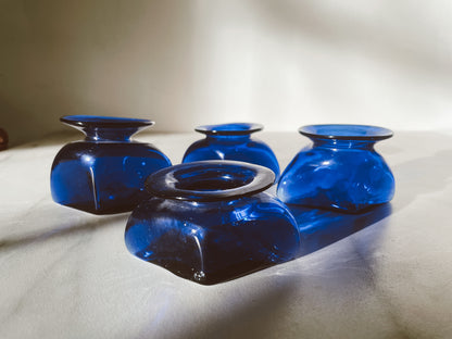 Royal Blue Glass Blown Diamond Micro Vases
