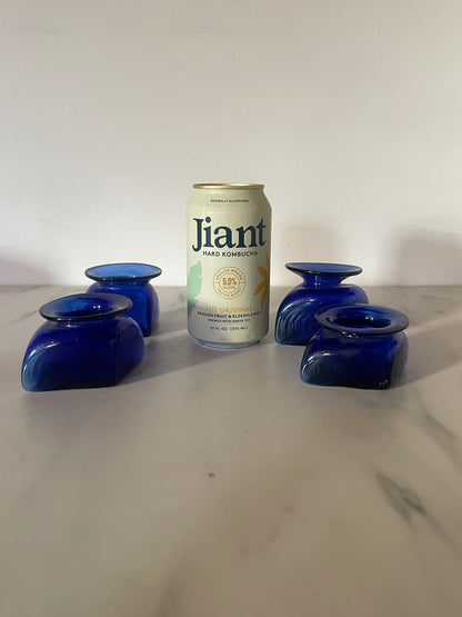 Royal Blue Glass Blown Diamond Micro Vases