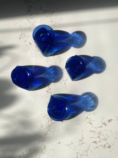 Royal Blue Glass Blown Diamond Micro Vases