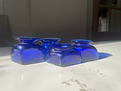 Royal Blue Glass Blown Diamond Micro Vases