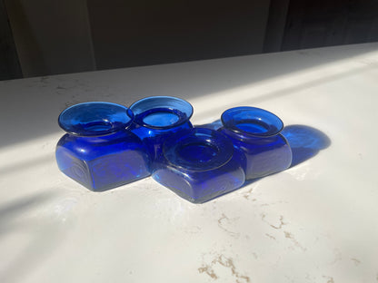 Royal Blue Glass Blown Diamond Micro Vases