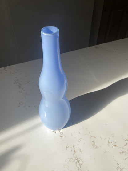 Periwinkle Gourd Double-Wall Glass Vase