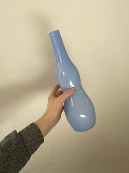 Periwinkle Gourd Double-Wall Glass Vase