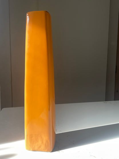 Orange Pillar Ceramic Vase