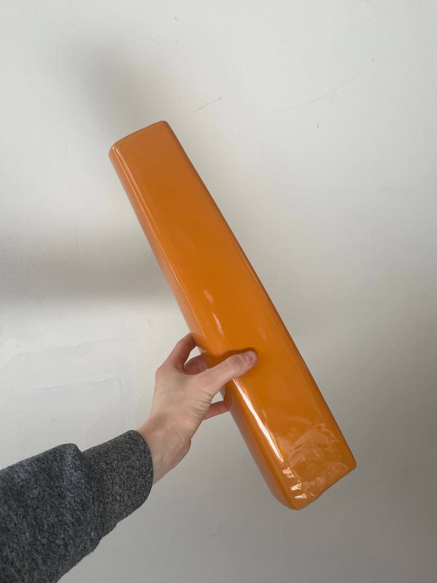 Orange Pillar Ceramic Vase