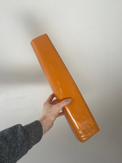 Orange Pillar Ceramic Vase