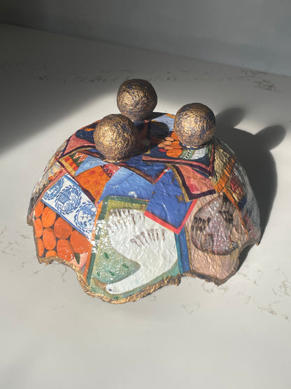 Handcrafted French-Inspired Clown/Joker Mache Bowl