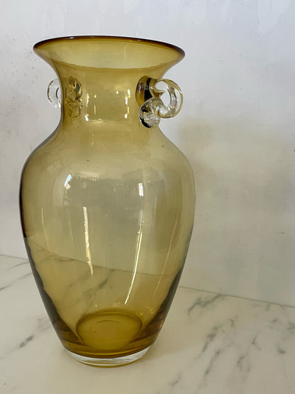 Handblown Glass Yellow Amphora Vase