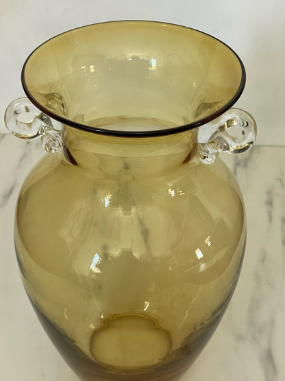 Handblown Glass Yellow Amphora Vase