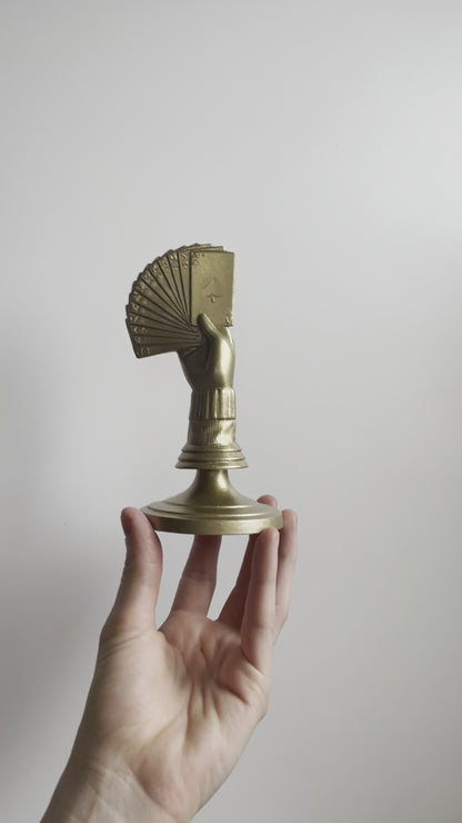 Vintage Poker Trophy Finial on Brass Stand