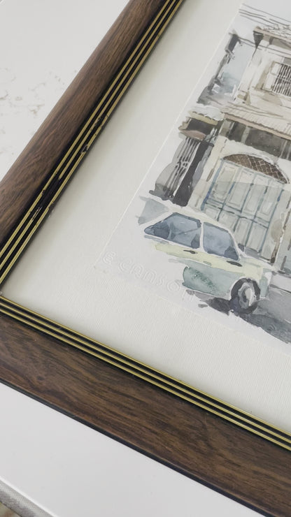 ‘92 Street Scene Watercolor Art