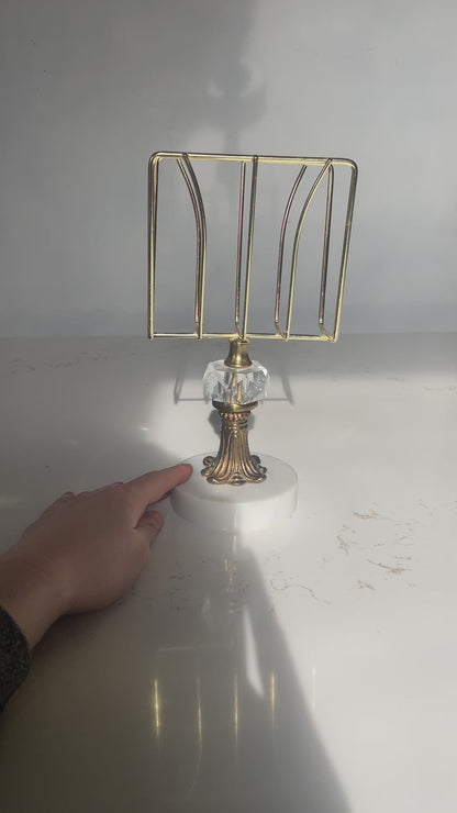 Vintage Rococo Brass and Marble Letter Organizer