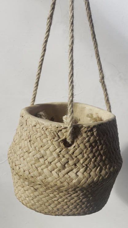 Hanging Woven Ceramic Planter