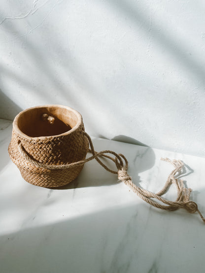 Hanging Woven Ceramic Planter