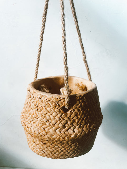 Hanging Woven Ceramic Planter