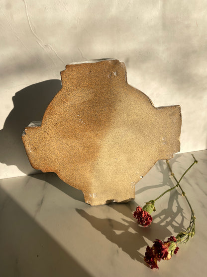 Cream Cross Patch Ceramic Vase