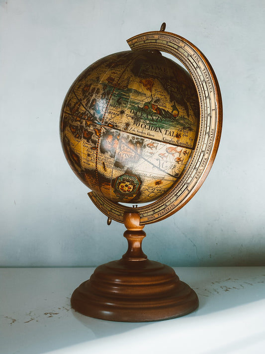 Vintage Old World Dark Toned Italian Astrology Globe