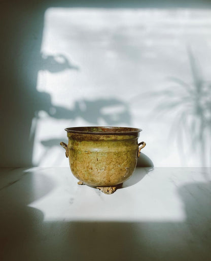 Green patina’d Clawfoot Planter